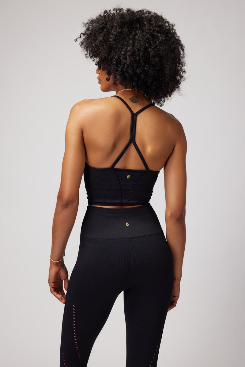 Women's Spiritual Gangster Thea Seamless Crop Tank Bras Black | IM7329816