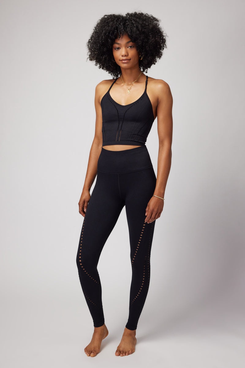 Women's Spiritual Gangster Thea Seamless Crop Tank Tops Black | AB7381025