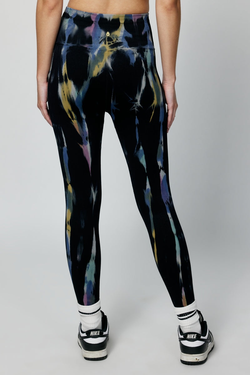 Women's Spiritual Gangster Tie Dye Love Sculpt Legging Leggings Black Tie Dye | LW2165984