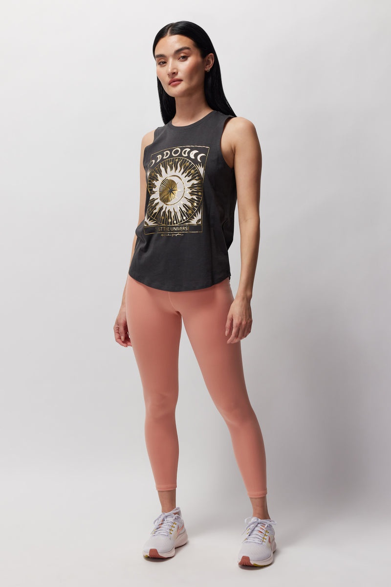 Women's Spiritual Gangster Trust The Universe Muscle Tank Tees & Tanks Vintage Black | LD3528607