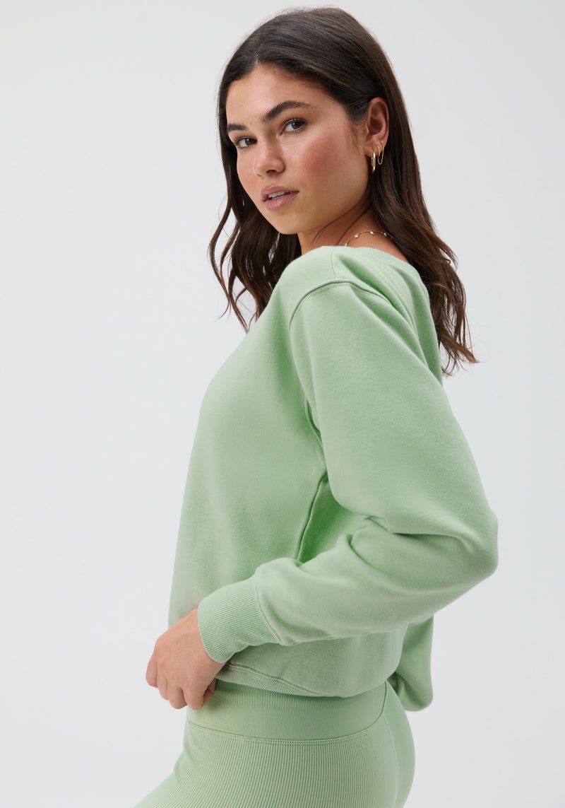 Women's Spiritual Gangster Vida Off Shoulder Sweatshirt Sweatshirts Mojito | QF3217968