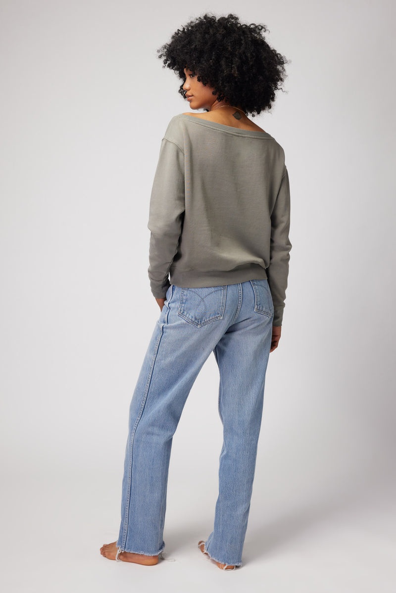 Women's Spiritual Gangster Vida Off Shoulder Sweaters Agave | OC3650872