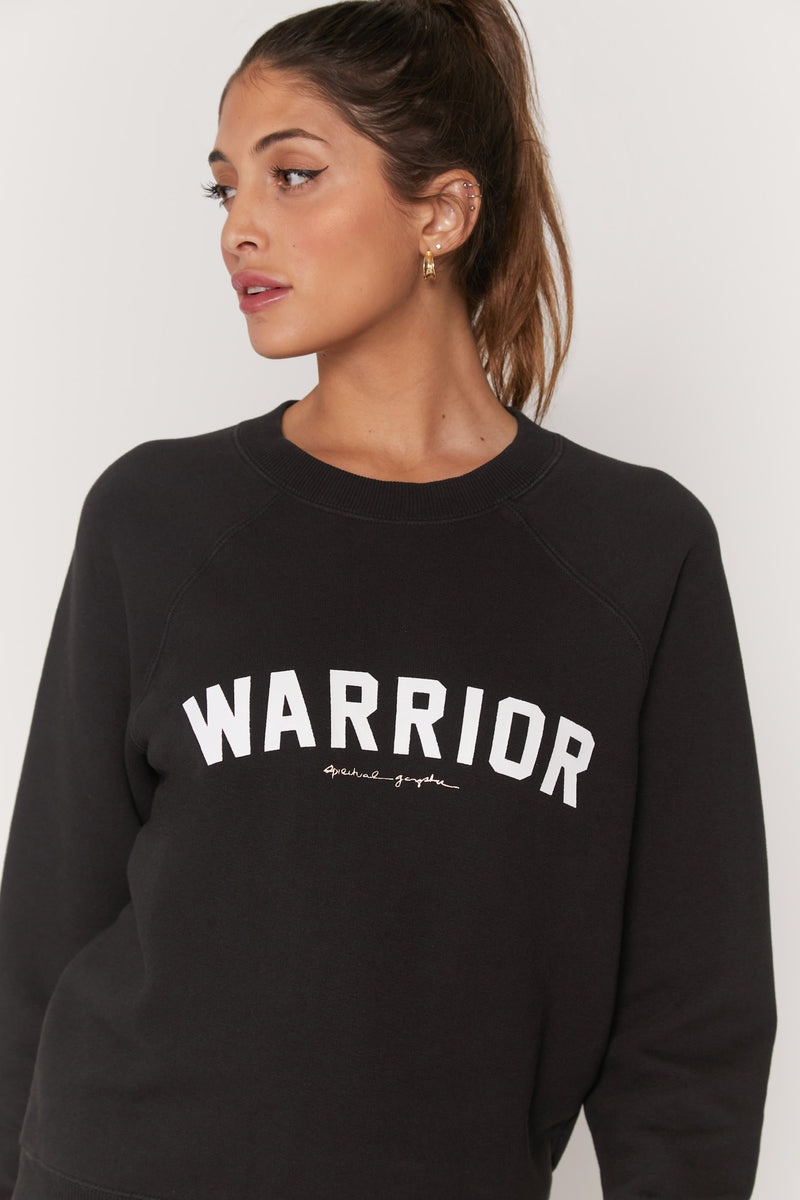 Women's Spiritual Gangster Warrior Classic Crew Sweatshirt Sweatshirts Black | JU8910526